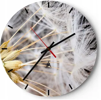 Hodiny Nástěnné hodiny do kuchyně 30x30 Květina Skleněné hodiny do obýváku Loft Tiché