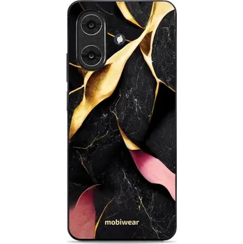 Pouzdro na mobilní telefon Lesklý kryt Mobiwear Glossy - Realme Note 60 - G021G Černý a zlatavý mramor (Prémiové lesklé pouzdro, obal, kryt Mobiwear Glossy na mobil Realme Note 60 - G021G Černý a zlatavý mramor, materiál Plast + TPU silikon - krytí po všech stranách, neošoupatelný)