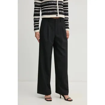 Dámské kalhoty Kalhoty OUI dámské, černá barva, široké, high waist, 90589 99X, vel. 38