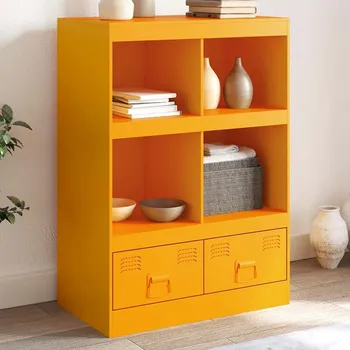 Příborník do zásuvky vidaXL Highboard 67 x 39 x 95 cm ocel [841801] Barva: horčicově žlutá