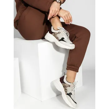 Dámské tenisky Béžové dámské kotníkové tenisky sneakersy Bolf FY087 - 38