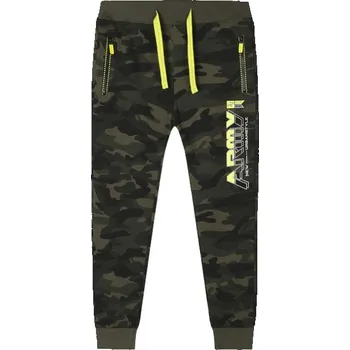 Chlapecké kalhoty CHLAPECKÉ TEPLÁKY maskáčové tmavší Kugo TM8825N (Chlapecké klasické bavlněné tepláky)