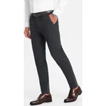 Ombre Clothing Pánské grafitové klasické chinos kalhoty s jemnou texturou V4 PACP-0188