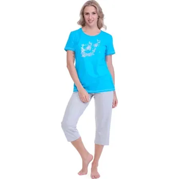 Dámské pyžamo 2553/26 - dámské pyžamo Ruko, S, tyrkys