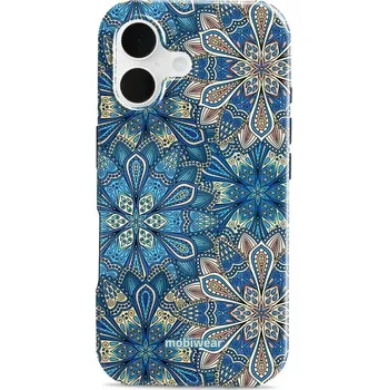 Pouzdro na mobilní telefon Odolný obal Mobiwear Elite Pro - Apple iPhone 16 - E108E Modré mandala květy (Odolné pouzdro, obal kryt Mobiwear Elite Pro - maximální ochrana mobilu, zesílené hrany, přesné výřezy, pohodlné držení, odolná grafika, kvalitní materiály)