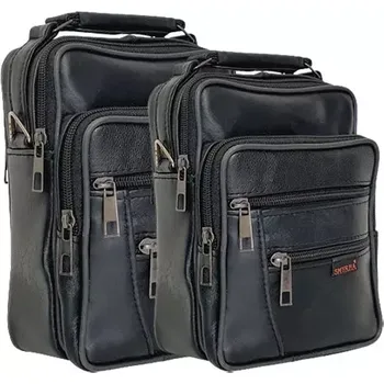 RB-nakuplevne Kožená pánská taška přes rameno černá