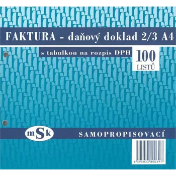 Tiskopis Faktura 2/3 A4 s rozpisem DPH MSK 39, propisovací