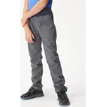 UNUO Dětské softshellové kalhoty s fleecem Simple, Tm. Šedá 8 LET ŠEDÁ