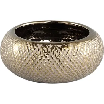 Květináč Textilomanie Helly Gold keramický květináč 20 cm zlatý