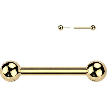 Piercing Atreya Titanová bezzávitová činka s jednou fixovanou kuličkou Una zlatá Velikost: 1,6 mm, Velikost koncovky: 4 mm, Délka / Průměr: 12 mm