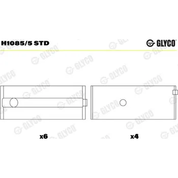 Kliková hřídel Hlavní ložiska klikového hřídele GLYCO H1085/5 STD