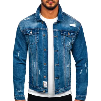 Modrá pánská džínová bunda s kapucí Bolf MJ507B - L