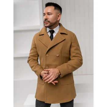 Pánská móda Kamelový pánský zimní dvouřadý kabát Bolf 11Z8215A1 - 2XL