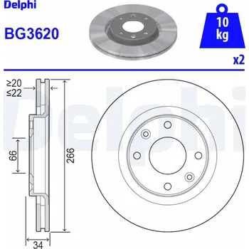 Brzdový kotouč Brzdový kotouč DELPHI BG3620