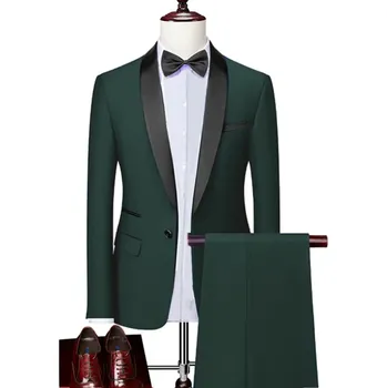 Pánský oblek business MC114 Velikost: XL, Barva (Varianta): Sada 2 ks Zelená