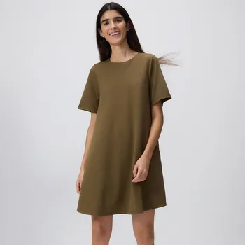 Dámské šaty Reserved - Mini šaty s příměsí viskózy - hnědozelená - 573BW-78X - 573BW-78X-XL