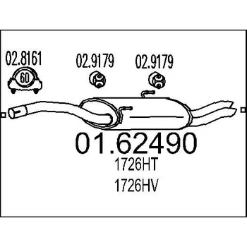 Tlumič výfuku Zadní tlumič výfuku MTS 01.62490