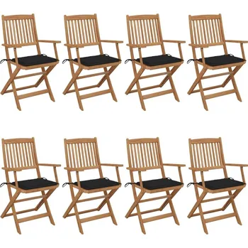 OMAXI Skládací zahradní židle 8 ks s poduškami masivní akácie 459560