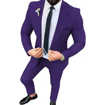 Pánský oblek Svatební oblek MC442 Velikost: XL, Barva (Varianta): Sada 2 ks fialová