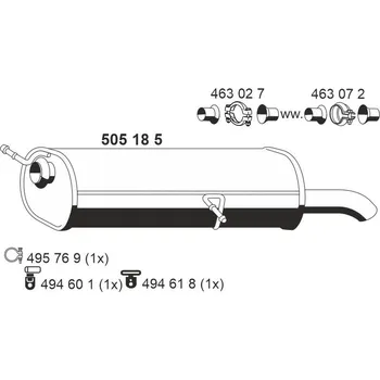 Tlumič výfuku Zadní tlumič výfuku ERNST 505185
