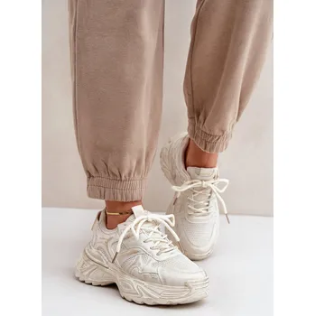 Dámské tenisky Dámské tenisky s obnošením na platformě Seladwen Barva: Béžová, Velikost: 39