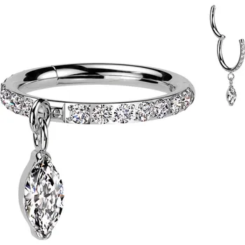 Piercing Atreya Titanový kroužek s otevíráním Elsa Barva: Stříbrná, Velikost: 1,2 mm, Délka / Průměr: 8 mm