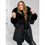 Černá dámská zimní bunda parka s kapucí Bolf 11Z8085 - XL