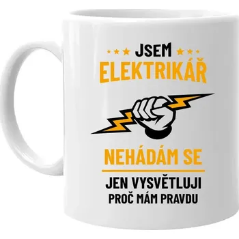Žertovný předmět Jsem elektrikář – nehádám se - hrnek s potiskem