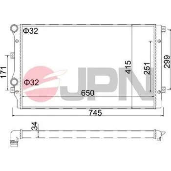 Chladič motoru Chladič, chlazení motoru JPN 60C9003-JPN