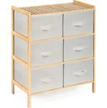 G21 Bambusový regál s 6 košíky béžový