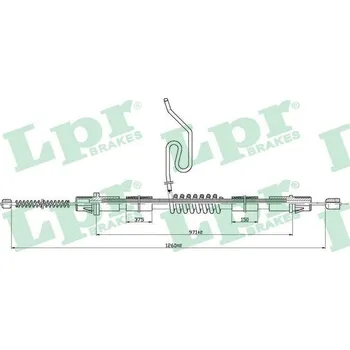 Lanko parkovací brzdy Tažné lanko, parkovací brzda LPR C0288B