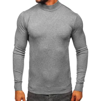 Pánský svetr Šedý pánský rolák basic Bolf W1-1725 - 2XL