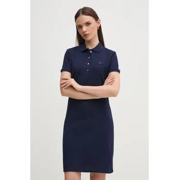 Dámské šaty Šaty Lacoste tmavomodrá barva, mini, jednoduché, EF5473-001 59X, vel. 38