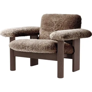 Křeslo Audo Copenhagen Křeslo Brasilia Low Back, Sheepskin sahara/dark stained oak