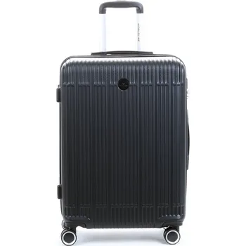 Střední cestovní kufr na 4 kolečkách, skořepinový, ABS, 60 l, Worldline 630 černá