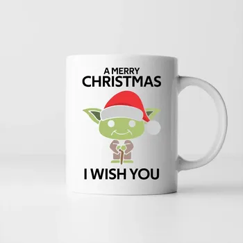 Žertovný předmět A merry christmas I wish you - hrnek s potiskem