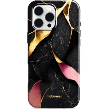 Pouzdro na mobilní telefon Odolný obal Mobiwear Elite Pro - Apple iPhone 16 Pro Max - EP35E Černý a zlatavý mramor (Odolné pouzdro, obal kryt Mobiwear Elite Pro - maximální ochrana mobilu, zesílené hrany, přesné výřezy, pohodlné držení, odolná grafika, kvalitní materiály)