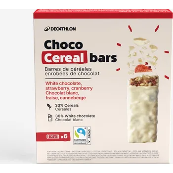DECATHLON Cereální tyčinka lesní plody s polevou z bílé čokolády 6 ks