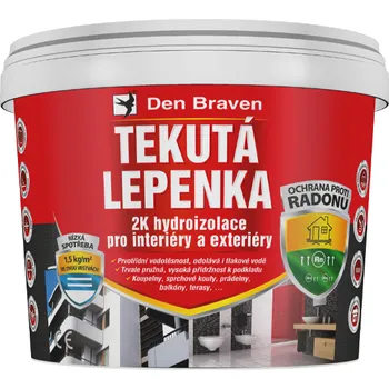 Stavebniny Den Braven Tekutá lepenka 2K hydroizolace pro interiéry a exteriéry šedá