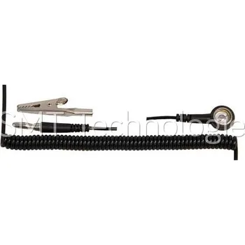 ESD Spirálový uzemňovací kabel StaticTec, 10mm/banánek, 1,8m, černý - 100104001445