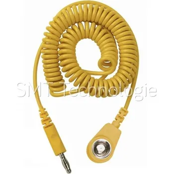 ESD Spirálový uzemňovací kabel, 10mm/banánek, 2,0m, žlutý, 230205 - 100105392