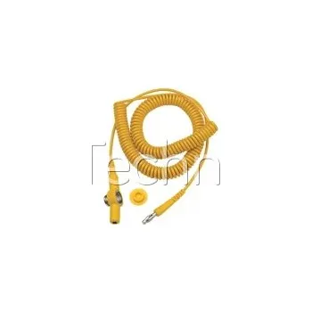 ESD Spirálový uzemňovací kabel, 10mm/7mm/banánek, 3,0m, žlutý, 23015 - 100105388