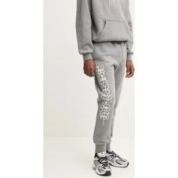 Bavlněné tepláky PURPLE BRAND HWT FLEECE JOGGER P490.HHGG125 šedá 90X, vel. M