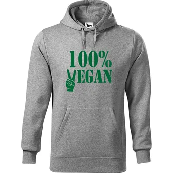 Pánská mikina DOBRÝ TRIKO Pánská mikina s potiskem 100% vegan Velikost pánské mikiny: 5XL, Barva: Tmavě šedý melír