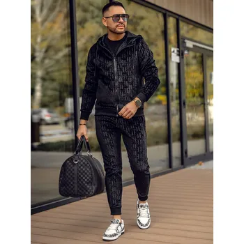 Oblečení a móda Černá pánská velurová souprava Bolf 3B113 - 2XL