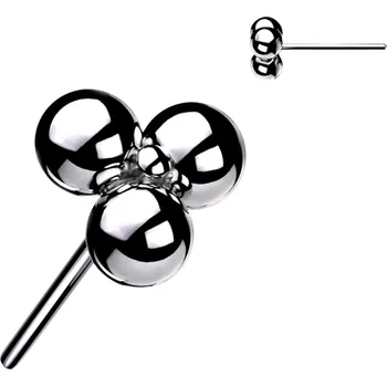 Piercing Atreya Titanová bezzávitová koncovka - tři kuličky Barva: Stříbrná