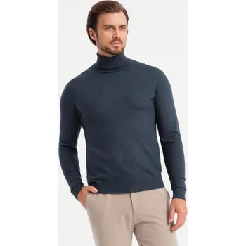 Pánský svetr Ombre Clothing Módní tmavě modrý rolák V4 SWTN-0127