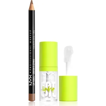Lesk na rty NYX Professional Makeup Fat Oil NYX Professional Makeup Slim Lip Pencil precizní tužka na rty 1 g + NYX Professional Makeup Fat Oil Lip Drip olej na rty 4.8 ml