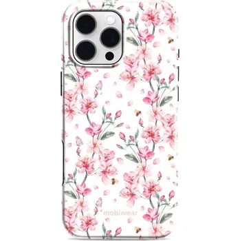 Pouzdro na mobilní telefon Odolný obal Mobiwear Elite Pro - Apple iPhone 16 Pro Max - E124E Růžové květy (Odolné pouzdro, obal kryt Mobiwear Elite Pro - maximální ochrana mobilu, zesílené hrany, přesné výřezy, pohodlné držení, odolná grafika, kvalitní materiály)