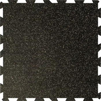 Rohožka Černo-žlutá gumová podlahová deska (puzzle - střed) FLOMA IceFlo SF1100 - délka 100 cm, šířka 100 cm, výška 2 cm